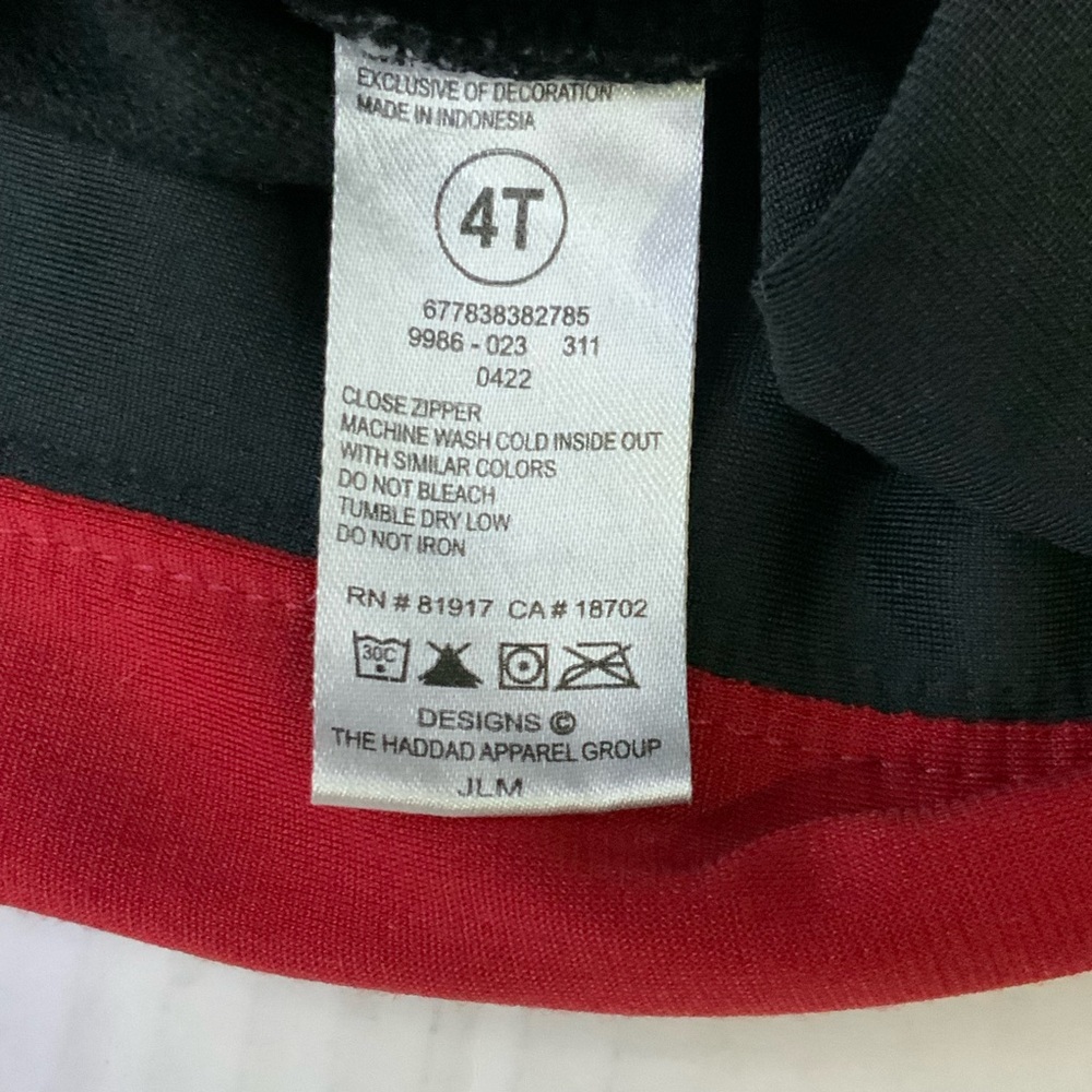 Air Jordan Jacket Zip Up Basketball Starter Red White Stripe Black Boys 4T - Picture 10 of 16